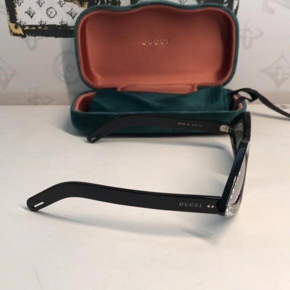 New Authentic Gucci Black Rhinestone Sunglasses. GG0496s 004 main image 11